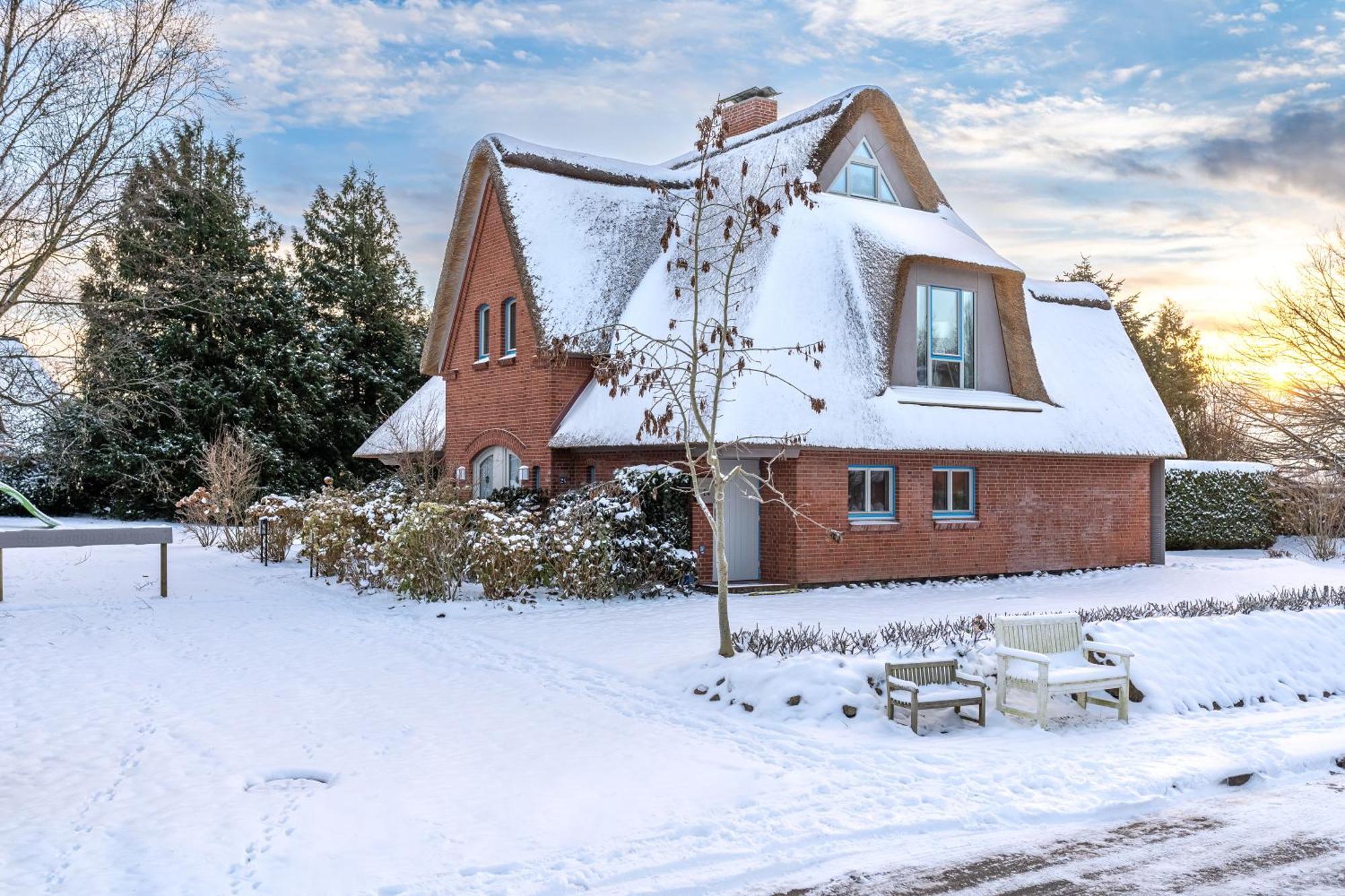 Reetdach-Landhaus Mini Haubarg Tating Exterior foto